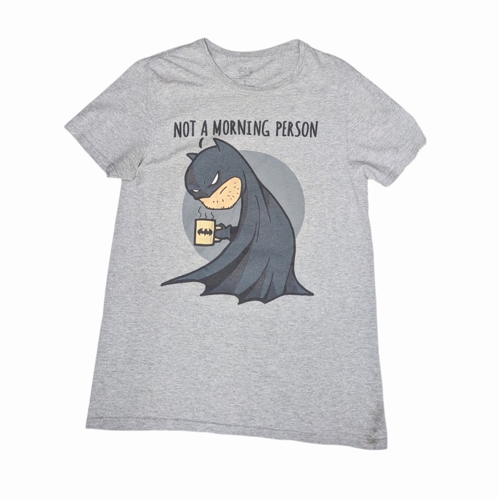 BATMAN 'Not A Morning Person' Fitted Tshirt Sz S